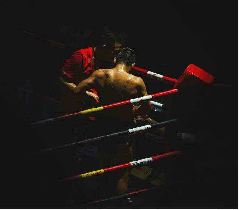 Boxschuhe im Sparring